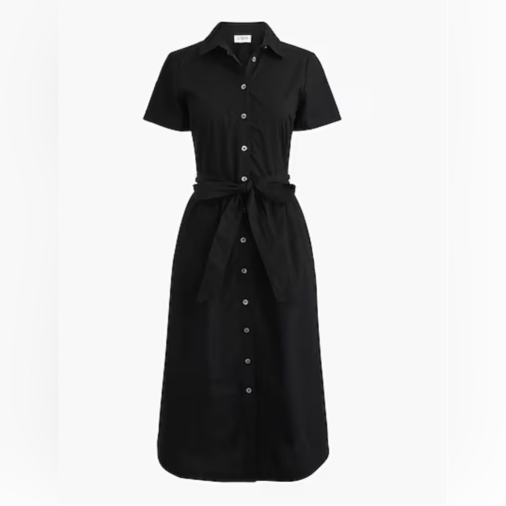 J. Crew Black midi shirt dress
